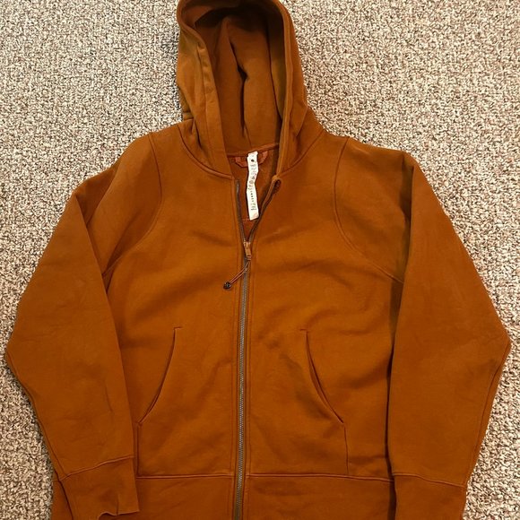 Women's Orange Zip-Up Hoodie - Picture 4 of 6